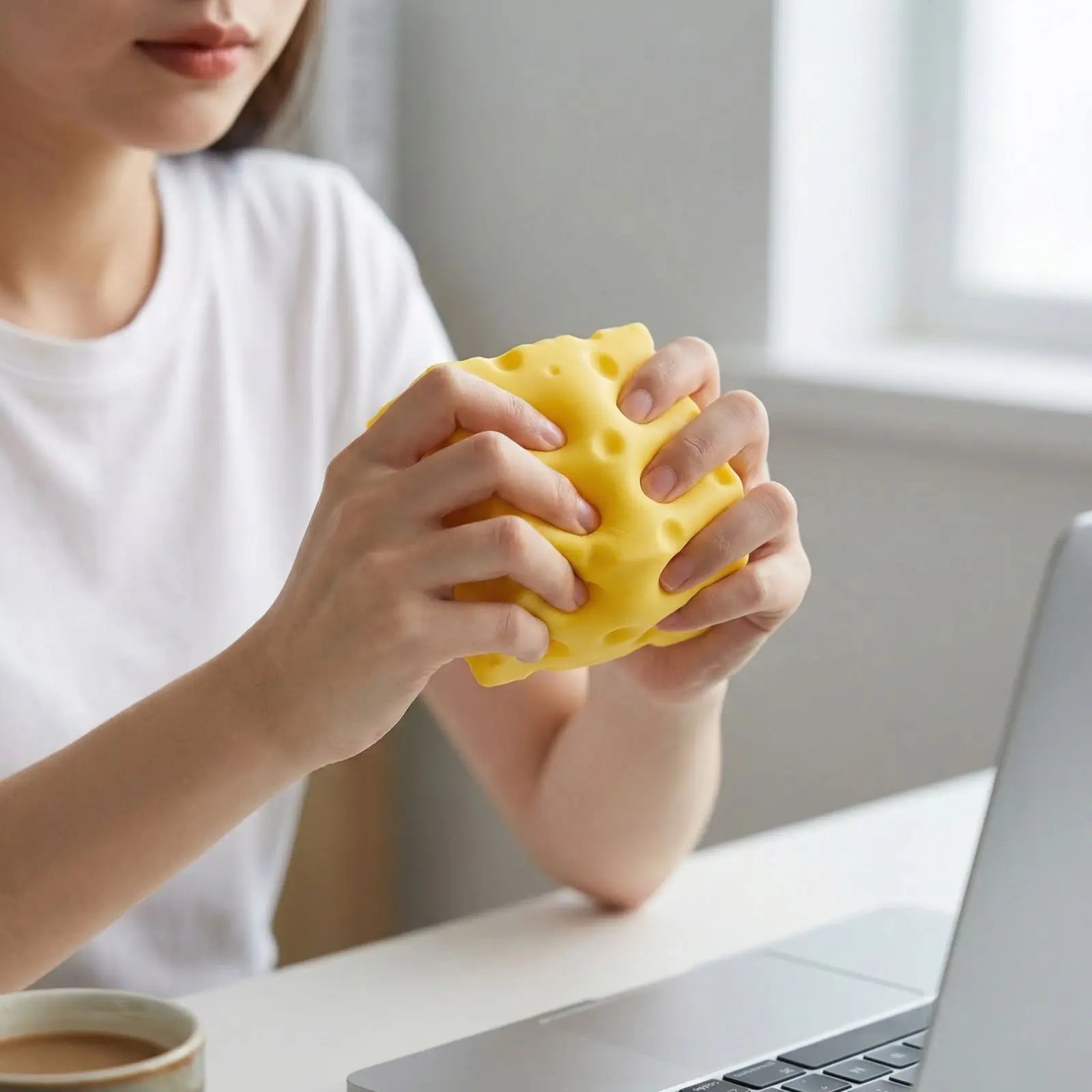 Big Cheddar Stress Relief Squeeze Cube – Fun Desk Toy