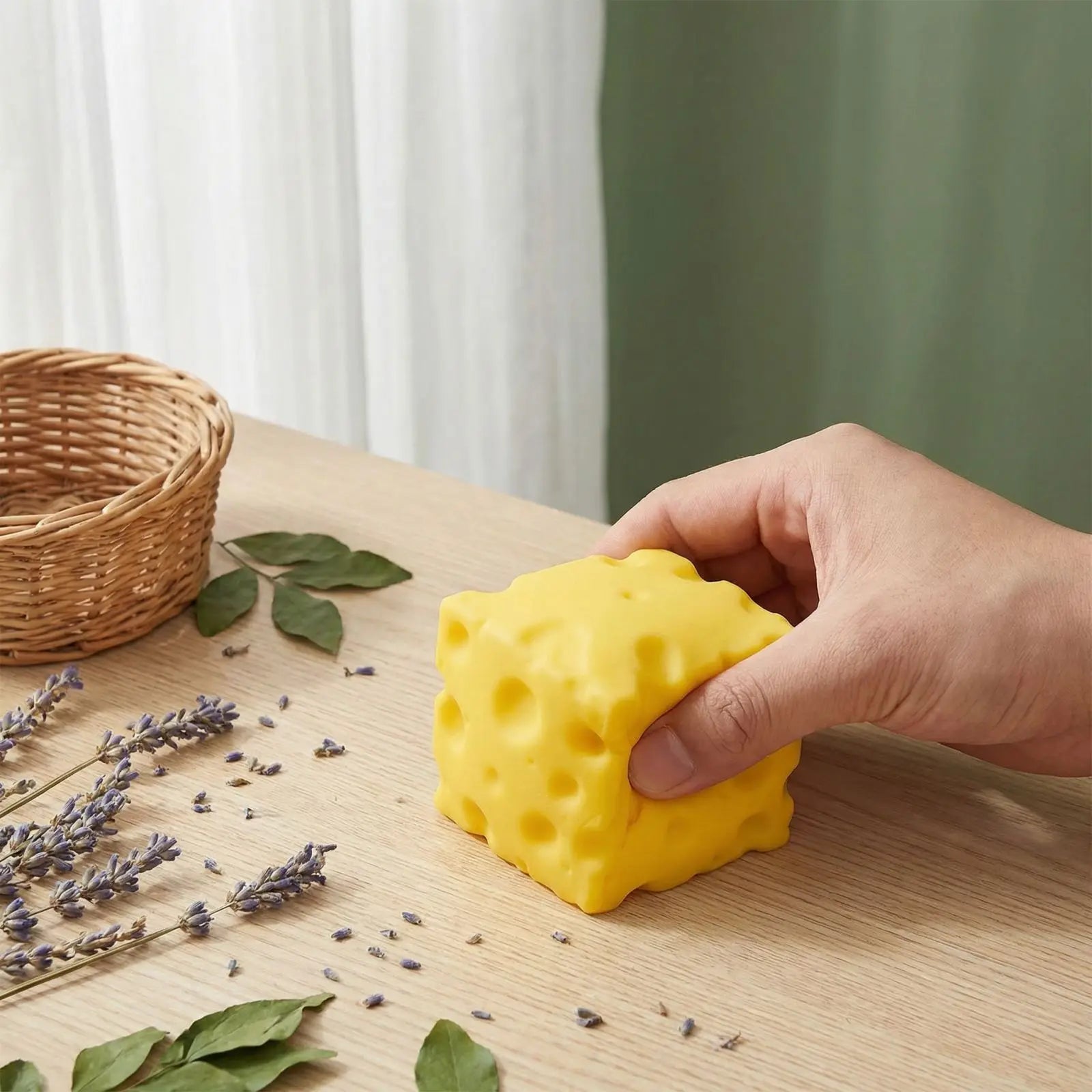 Big Cheddar Stress Relief Squeeze Cube – Fun Desk Toy